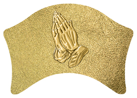DABAN 516 GD SH GD Gold Praying Hands Shimmer Gold Background
